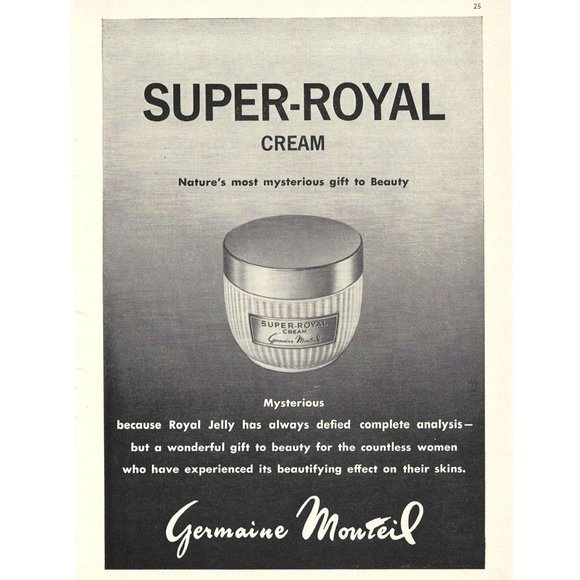 Germaine Monteil Super Royal Cream Beauty 1960s Vintage Print Ad 9 inch - Picture 1 of 2